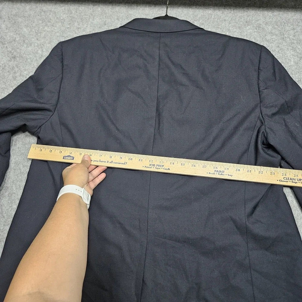 Vtg Burberry London Blazer Mens‎ 48L Navy Blue 100% Wool Single Breasted Button